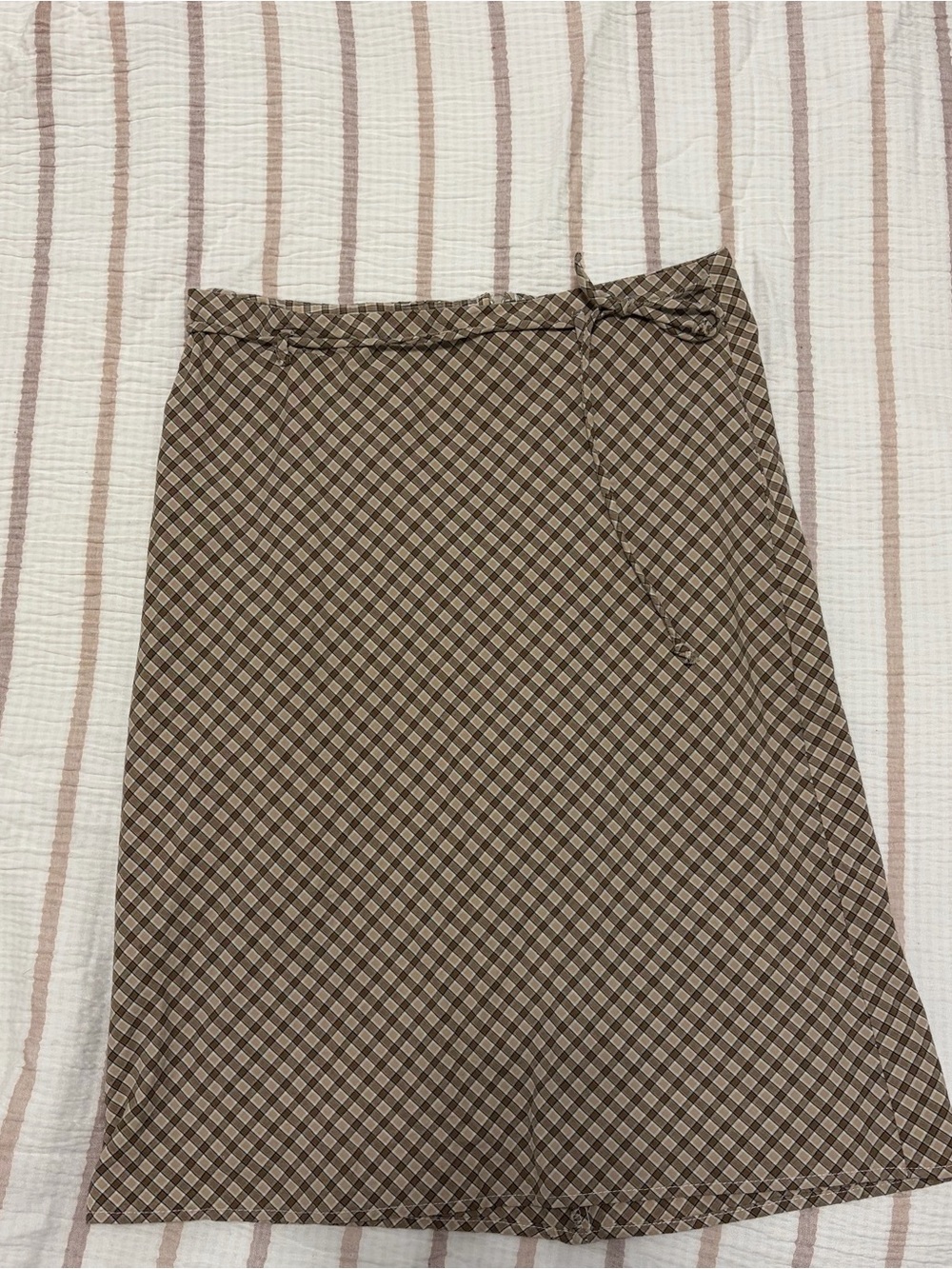 vintage Classic Brown Plaid midi skirt
